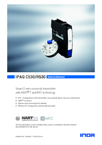Thumbnail of document Data Sheet - IPAQ R530 / R530X Universal HART-Compatible 2-Wire Tx